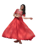 Wedani Georgette Embroidery Sequins-Work Anarkali Kurta Set For Women (In Alpha 2Xl Regular Red),Red,2XL