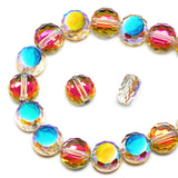 DIQIO 8mm Sparkle Flat Coin Round Crystal Beads (78-82pcs, Red Green AB)