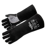 RAPICCA Welding Gloves Fire Heat Resistant: Black 16IN - Fireproof Leather For Stick Mig Flux-Core Welder Forge Blacksmith Firep