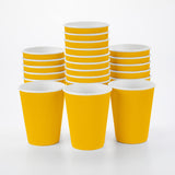 Restaurantware 12 Ounce Paper Coffee Cups, 25 Ripple Wall Disposable Paper Cups - Leakproof, Recyclable, Yellow Paper Hot Cups,