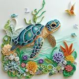 Sea Turtle Animal Diamond Painting Kits for Adults Beginner,DIY Special Shape Diamond Art Kits for Flower,Diamond Gem Art Crysta