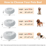 WNPETHOME Calming Dog Bed Cat Bed Donut, Faux Fur Pet Bed Self-Warming Donut Cuddler, Comfortable Round Plush Dog Beds (27 x 27