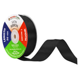 Mandala Crafts Black Satin Ribbon for Crafts - 50 Yds 1 Inch Black Ribbons for Gift Wrapping - Fabric Ribbons for Flower Bouquet