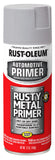 RustOleum 249331 Automotive Rusty Metal Primer Spray Paint, 12 oz., Light Gray