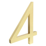 HASWARE Floating House Number 6 inch Stylish Door Numbers Alphabet Plaque Street Home Address Numerals (Golden, 4)