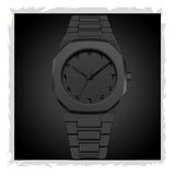 Swadesi Stuff MenS Analog Black Watch | Octagonal Case With Arabic Numerals | Feather-Light Polycarbonate Strap | Quartz Movemen
