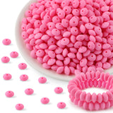 Kovict 300Pcs 12mm Silicone Lentil Beads, Silicone Spacer Beads for Necklace Bracelet Keychain Pens Craft(Pink)