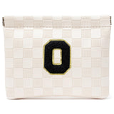 HIGH FIT Leather Pocket Cosmetic Bag for Purse,Initial Makeup Bag Lipstick Cosmetic Accessories Organizer (O, White)