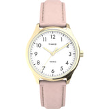 Timex Womens Modern Easy Reader 32mm Watch Rose GoldTone Case White Dial with Pink Genuine Leather Strap