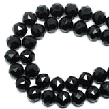 DIQIO 8mm Sparkle Faceted Round Loose Crystal Beads (65-72pcs, Black)