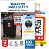 Letstrack Luggage & Bike Smart Qr Labels | Sticker Tag For Suitcase & Luggage And Bike | Contact Owner Privately | RealTime Sca