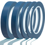 Xuniea 5 Rolls of Vinyl Tape Masking Tape Automotive Car Auto Paint for Curves, High Temperature Vinyl Low Tack(Navy,1/16, 1/8,1