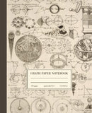 Graph Paper Notebook Quad Ruled 5X5: Astronomy Vintage Science Illustration | Aesthetic Composition Book For Math Physics Engine