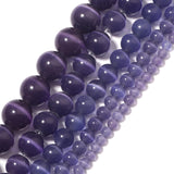 Yochus Purple Cat Eye Stone Beads Bracelet 10mm for Jewelry Making