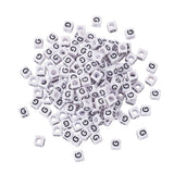 FASHEWELRY 300Pcs Cube White Acrylic Letter Beads 6x6mm Letter G Alphabet Beads for DIY Bracelet Necklace Jewelry Making