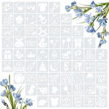 Amrules 65 Pcs Painting Stencils, Shower Theme Drawing Templates Set for Crafts, Reusable DIY Art Stencil Sets for Wood, Walls,