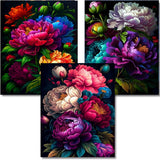 OFRKE Diamond Painting Kits for Adults,3 Pack Flower Diamond Art for Beginners, Diamond Round 5D Full Drill Paint with Diamonds