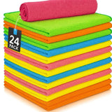 BLYN Microfiber Cleaning Cloths (24 Pack, Multicolors) Ultra Absorbent, StreakFree, Reusable Towels for Cleaning Kitchen, Car