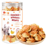 PAWUP Dog Treats Chicken Wrapped Banana Slice, Rawhide and Gluten Free, w/Taurine Low Fat Healthy Chewy Training Treats, for Sma