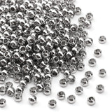 DADIFEN 304 Stainless Steel Round Beads 3.0mm 400pcs Spacer Beads for Jewelry DIY Making and Repairing