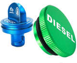 Aluminum Fuel Cap,Diesel Fuel Cap with strong magnet and Non-magnetic Blue DEF Cap-for 2013-2018 Dodge Ram, Diesel Trucks 1500 2