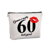 Pwrlveiut 60th Gifts Idea 60th Birthday Gift for Women Travel Makeup Bag Birthday Gifts for 60 Year Old Woman Turning 60 Gifts W