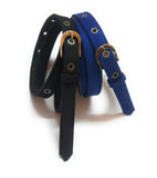 Generic Womens Cotton Canvas Belts 2Pcs Black And Royal Blue