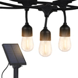 Brightech Ambience Pro 27 Ft Solar Powered Outdoor String Lights - Commercial Grade Waterproof Patio Lights with Edison Globes,