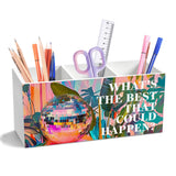 XUNLURY Maximalist Disco Ball Inspirational Pen Holder for Desk