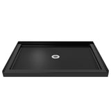 DreamLine SlimLine 32 in. D x 48 in. W x 2 3/4 in. H Center Drain Single Threshold Shower Base in Black, DLT113248088