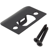 Stone Harbor Hardware Full Lip Square Corner Strike Plate, 2-1/4 Inches, 1-5/8 Center-to-Center, Matte Black