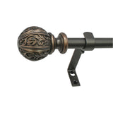 Decopolitan 2999248VB Leaf Ball 5/8 Curtain Rod Set, 48 to 86 Inches, Vintage Bronze