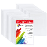 Simetufy 36 Pack 8x10 Inch Canvas Boards for Painting, Blank Canvas Panels Gesso Primed Acid-Free 100% Cotton for Acrylics Oil W