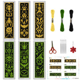 INFUNLY 6pcs DIY Cross Stitch Bookmark Kits 8x2.4 Color Your Own Bookmark Making Kits with Instruction Inspirational Embroid