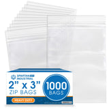 Spartan Industrial - 2X 3(1000 Count) 4 Mil Thick Clear Reclosable Zip Plastic Poly Bags with Resealable Lock Seal Zippe