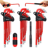 SEDY 30-Piece Long Arm Ball End L-Hex & Torx Key Set with Grip Handle, Ultimate Hex Key Wrench Set with T-Handle and Extension B