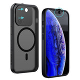 Spy-Fy Privacy case Compatible with iPhone 15 Pro with Camera Covers Front and Rear | Smokey | Magsafe Compatible and Kickstand