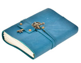 The Vintage Journal Premium Leather Diary With Metal Key Closure And 100% Recycled Handmade Paper (Blue)