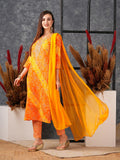 Gosriki Women'S Cotton Blend Straight Printed Kurta With Pant & Dupatta (Vedhabali Mustard-Gs_Xl_Mustard_X-Large),Mustard,,B0D5VK3FRY