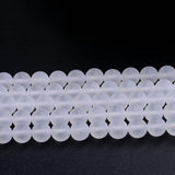 ALZLDYS 4mm Matte Clear Quartz Crystals Beads 93pcs/Strand Natural Stone Loose Beads for Jewelry Making Bracelet Necklace Access