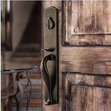 SURELOC WS507SS 11P LH Entry Rustic Series Wasatch Handleset with Sandstone Left Hand Lever Interior Trim, Vintage Bronze