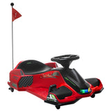 Aosom 12V Electric Go Kart, 5 MPH Drifting Car, Battery Powered Ride on Toy Outdoor with Slow Start, Music, Colorful Lights, for