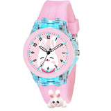 On Time Octus Kids Analouge Multi-Color Light Cute 3D Cartoon Character Girls Silicone Watch (Multicolour Dial & Pink Colored St