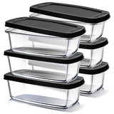 EATEX Glass Bread Pans for Homemade Bread Baking, 1.9 Quart Deep Rectangular Glass Food Storage Containers with Lids BPA Free Mi