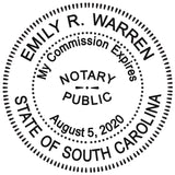 Round Notary Stamp for State of South Carolina- Self Inking Stamp - Top Brand Unit with Bottom Locking Cover for Longer Lasting