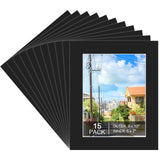 Prudiut 15 Pack 8x10 Black Picture Mats, Frame Mattes for 5x7 Pictures Photo Frame Mat Core Bevel Cut Mat Board Show Kit for Pho
