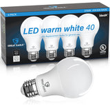 Great Eagle A19 LED Light Bulbs 40 Watt Equivalent - UL Listed - 2700K 40 Watt Light Bulbs Warm White, 6W Non Dimmable, Standard