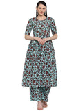 Gosriki Women'S Multi Cotton Anarkali Kurta With Plazzo (Daisy Multi_M) Multicolour,Multicolour,,B08KDXBVVS
