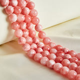 45pcs 8mm Natural Pink White Jade Beads Gemstone Beads Round Loose Beads for Jewelry Making