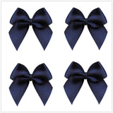 VIVIQUEN 50pcs Mini Satin Ribbon Bows Ribbon Flowers 25mm x 26mm Appliques DIY Craft for Sewing, Scrapbooking, Wedding, Gift (Na